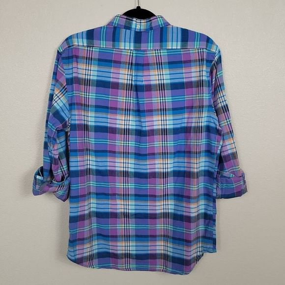 ON Slim Fit Plaid Button-down, Size Medium - Picture 4 of 5